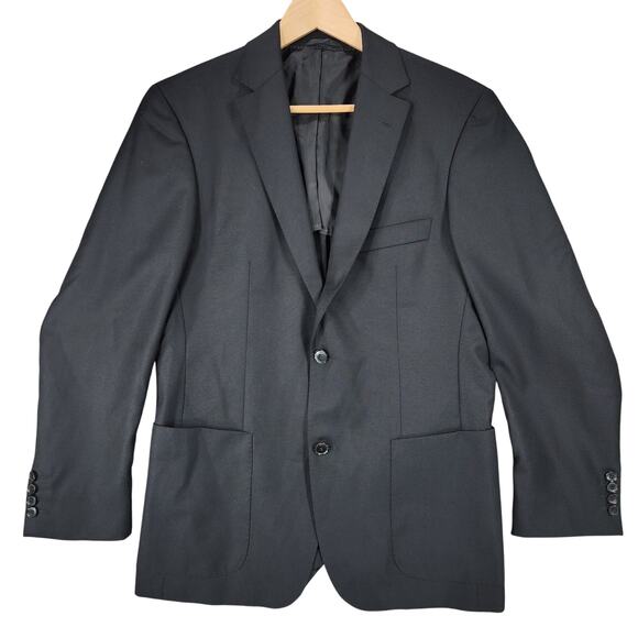 Hugo Boss Mens Sport Coat 38R Black Benigni Single Breasted 2 Button Double Vent - Picture 1 of 14